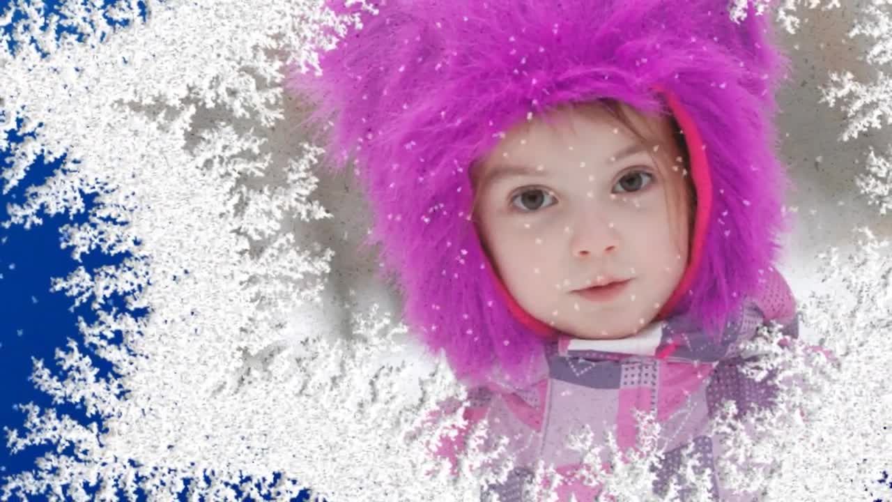 冬天冬季雪花幻灯片素材库精选AE模板