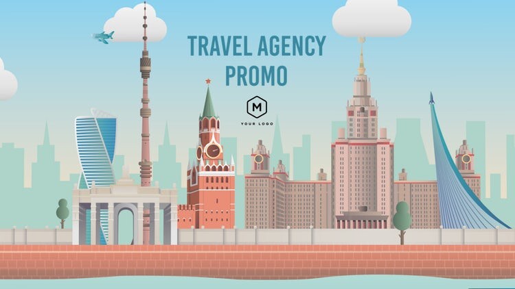 5个整洁创意的旅行社宣传片素材库精选AE模板