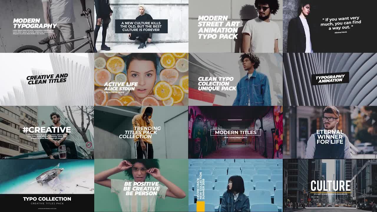 16个创意动画标题包素材库推荐PR模板