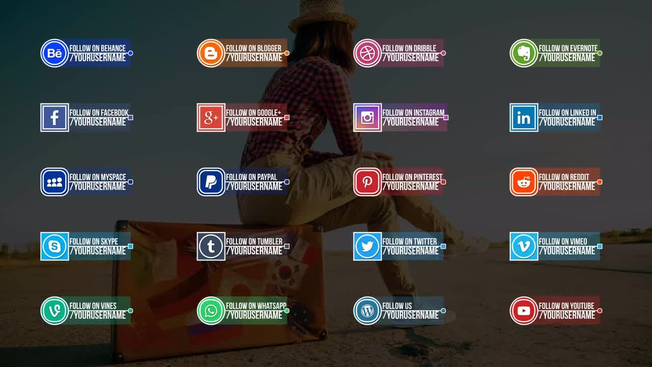 20个快速动态动画社交媒体标题下三分之一素材库精选AE模板