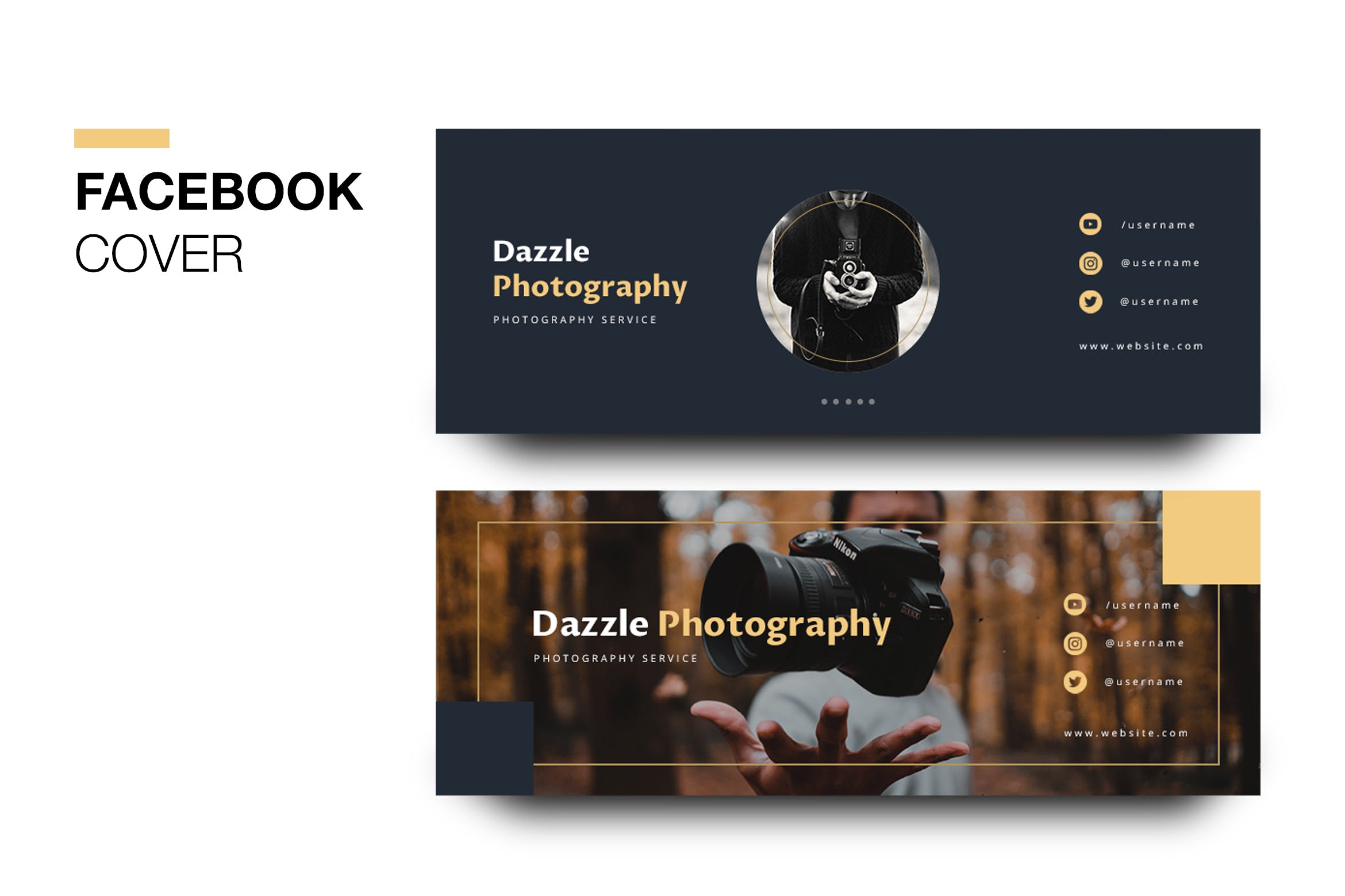 摄影品牌推广Facebook主页封面设计模板素材库精选 Dazzle Photography Facebook Cover插图