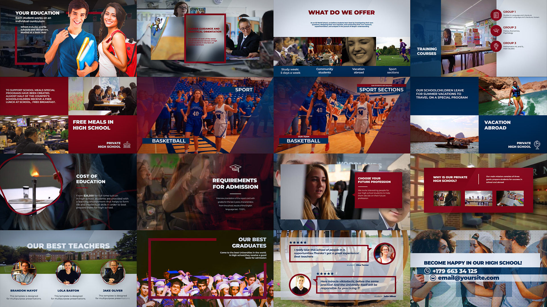 清新干净创意的学校宣传片素材库精选AE模板