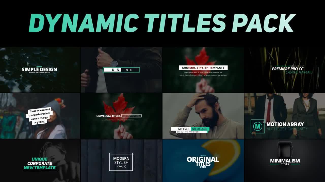 12个创意干净流畅的全屏标题动画素材库推荐PR模板