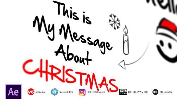 手绘动画特效风格圣诞节主题视频素材库精选AE模板 Christmas