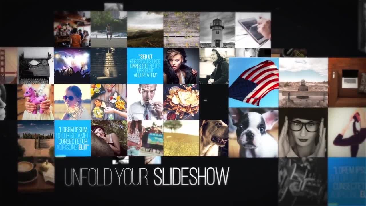 展开照片幻灯片素材库精选AE模板