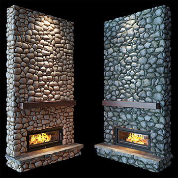 2种石材的壁炉素材之家精选3D模型