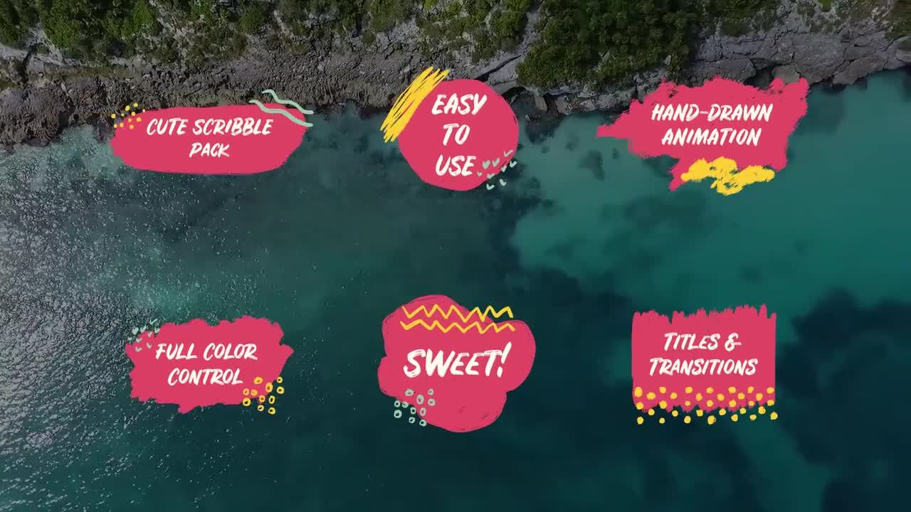 可爱的动态视频涂鸦文字素材库精选AE模板