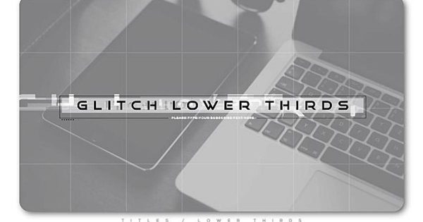 失真字幕条文字故障特效素材库精选AE模板 Glitch Modern Lower Thirds