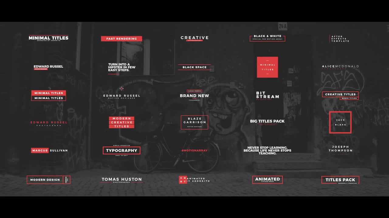 30组迷你简洁动态文本字幕素材库精选AE模板