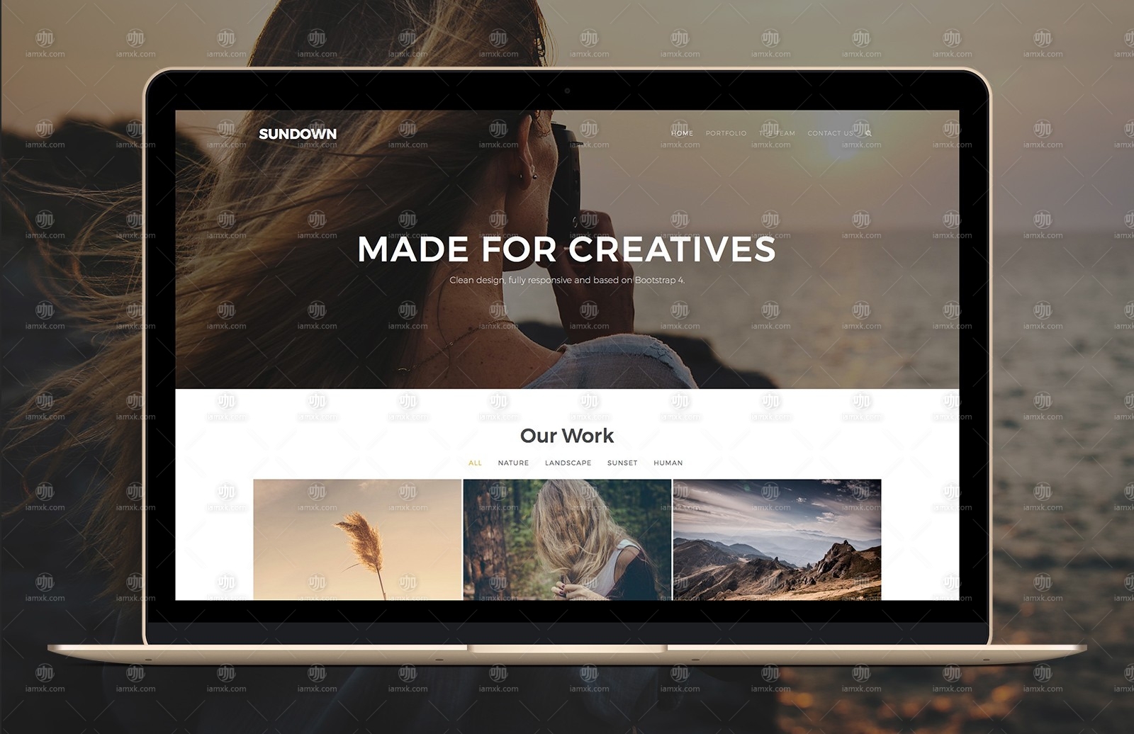响应式网站模板素材库精选 Sundown – Bootstrap Portfolio Template插图