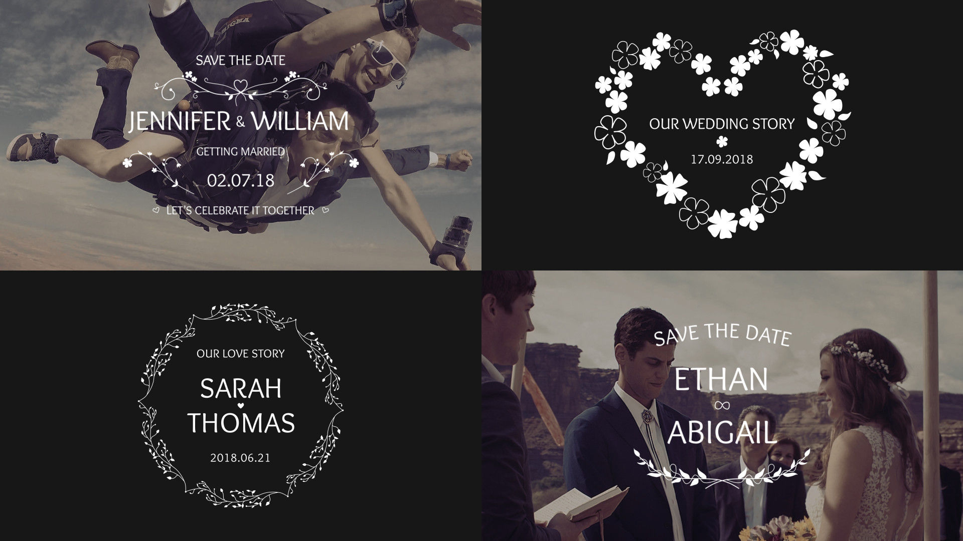 唯美的浪漫婚礼和全屏标题文字素材库精选AE模板