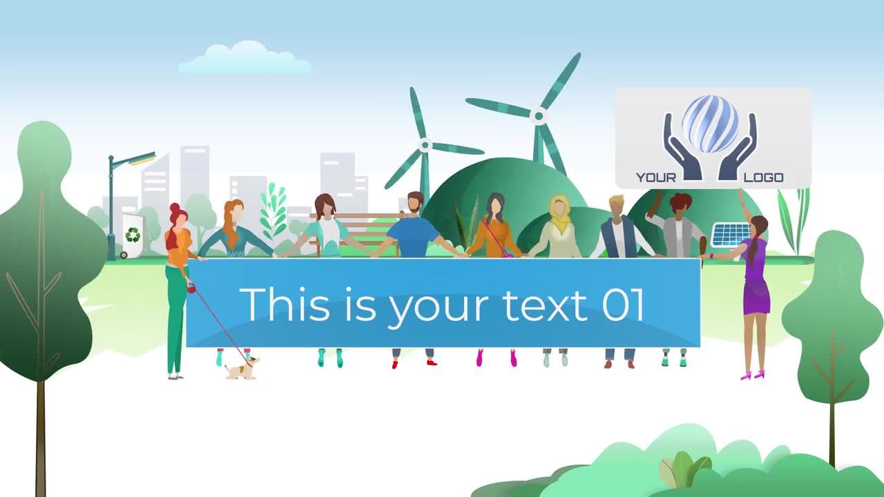 具有社会目的标语的人素材库精选AE模板