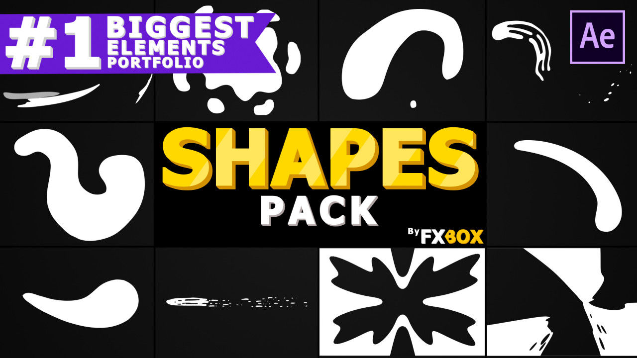 2D卡通形状素材库精选AE模板