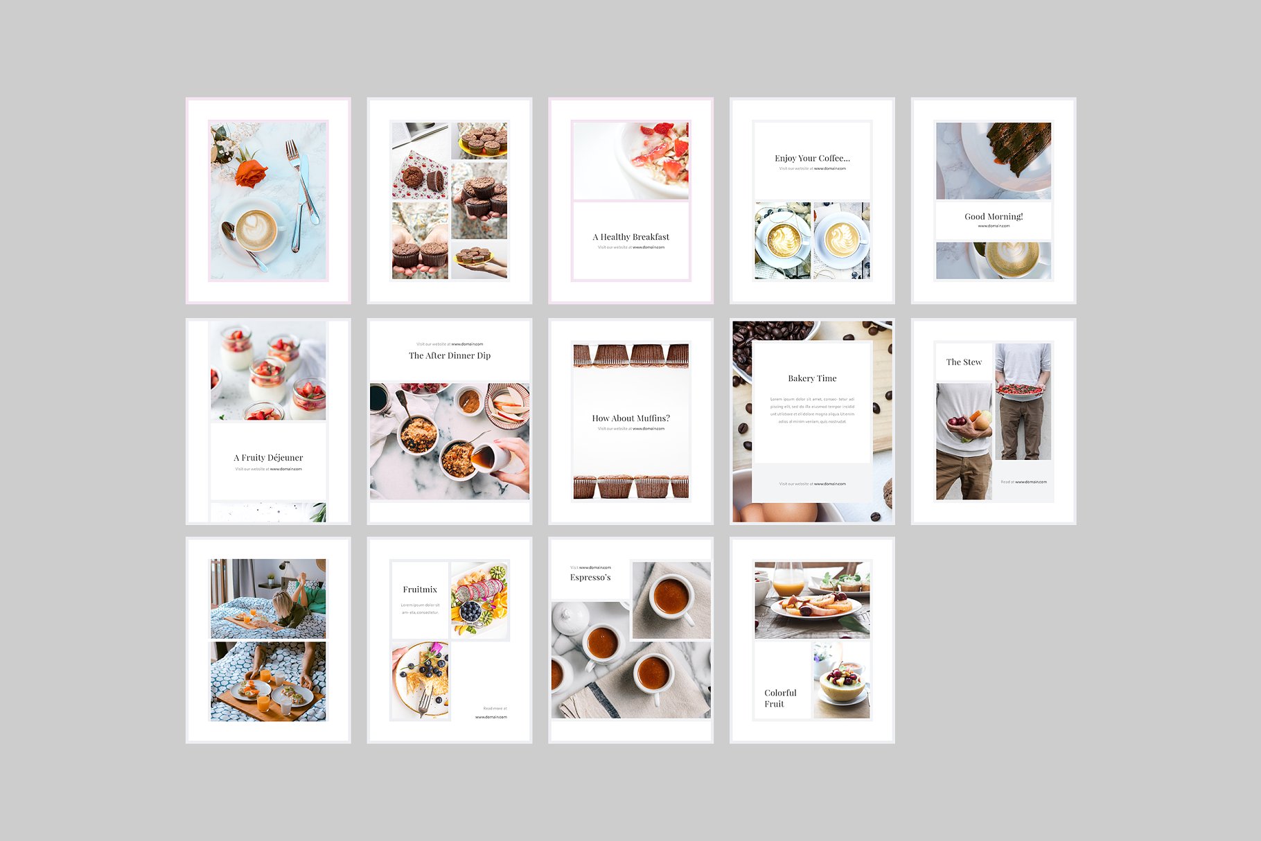西式餐点主题社交媒体贴图模板素材库精选 Rome Social Media Templates插图(6)