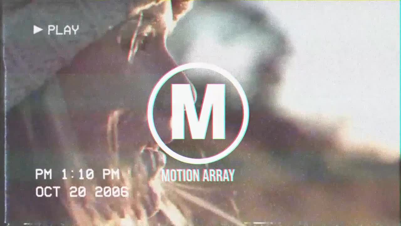 酷炫的复古logo动画展示素材库推荐Pr模板VHS Logo