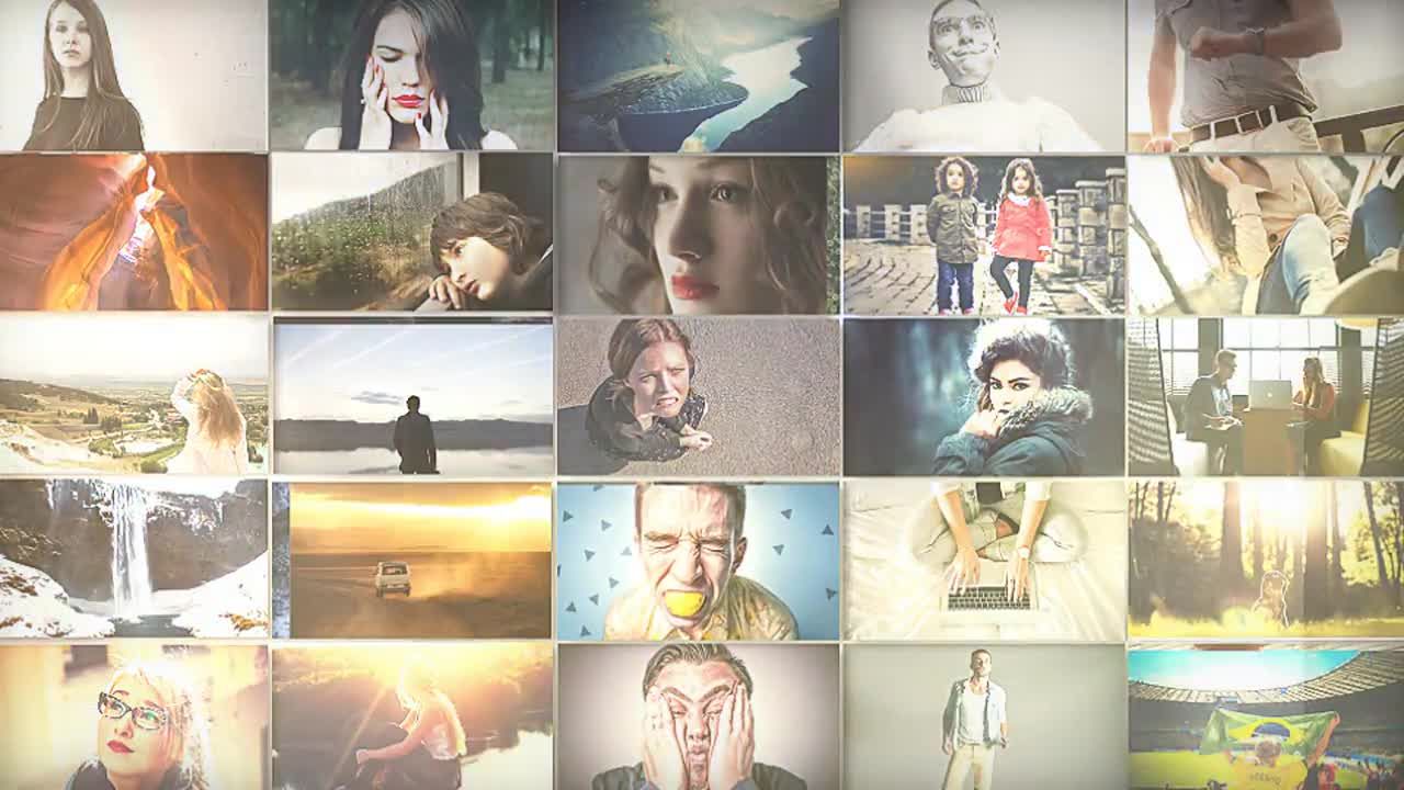 马赛克徽标显示素材库精选AE模板