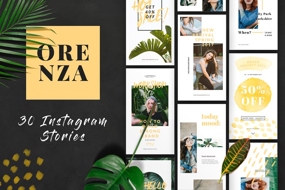 华丽Instagram故事模板素材库精选 ORENZA – Instagram Stories插图