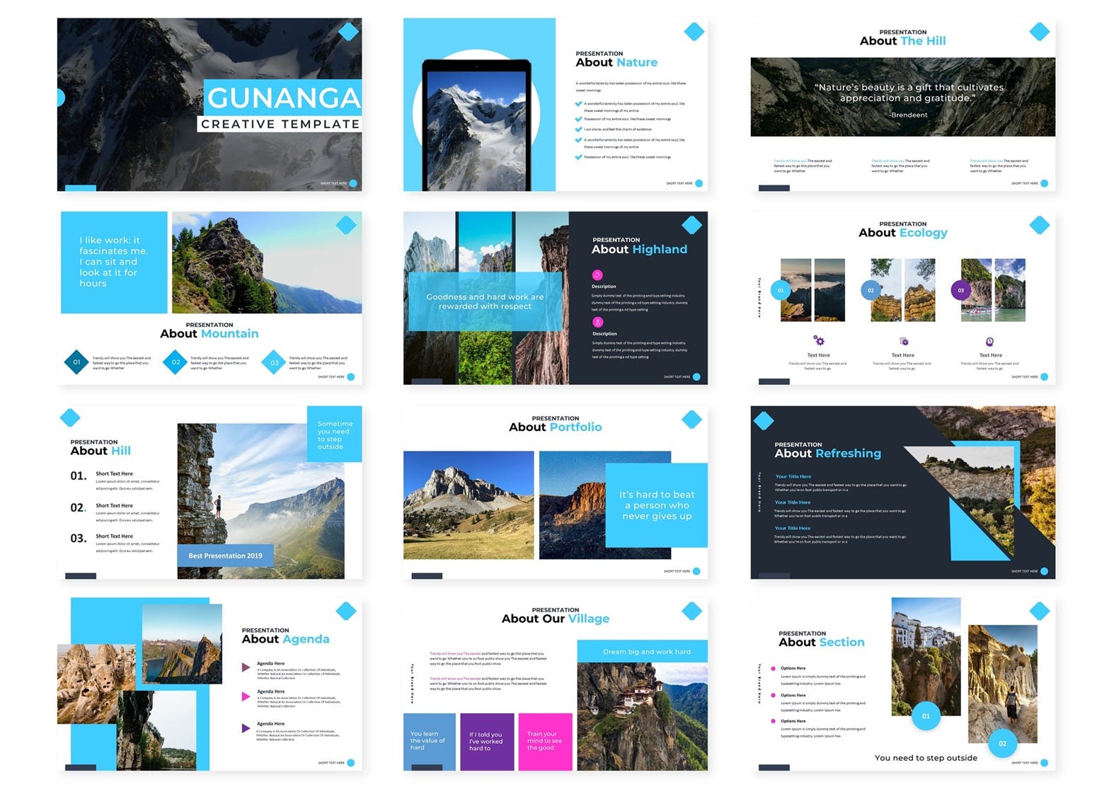 旅游景点介绍PPT幻灯片模板下载 Gunanga – Powerpoint Template插图(1)