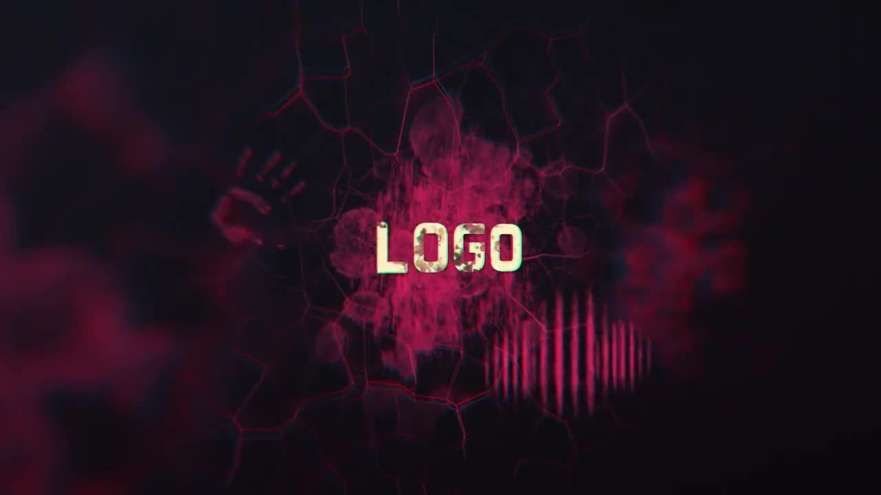 黑暗背景彩色垃圾污垢效果Logo标志素材库精选AE模板