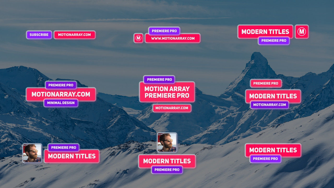 低三分之一或全屏幕标题素材库精选pr模板