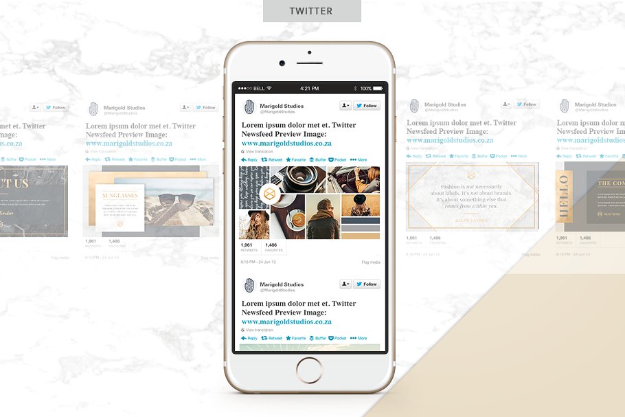 时尚生活主题社交媒体设计素材包 GOLDEN | Social Media Pack插图(7)