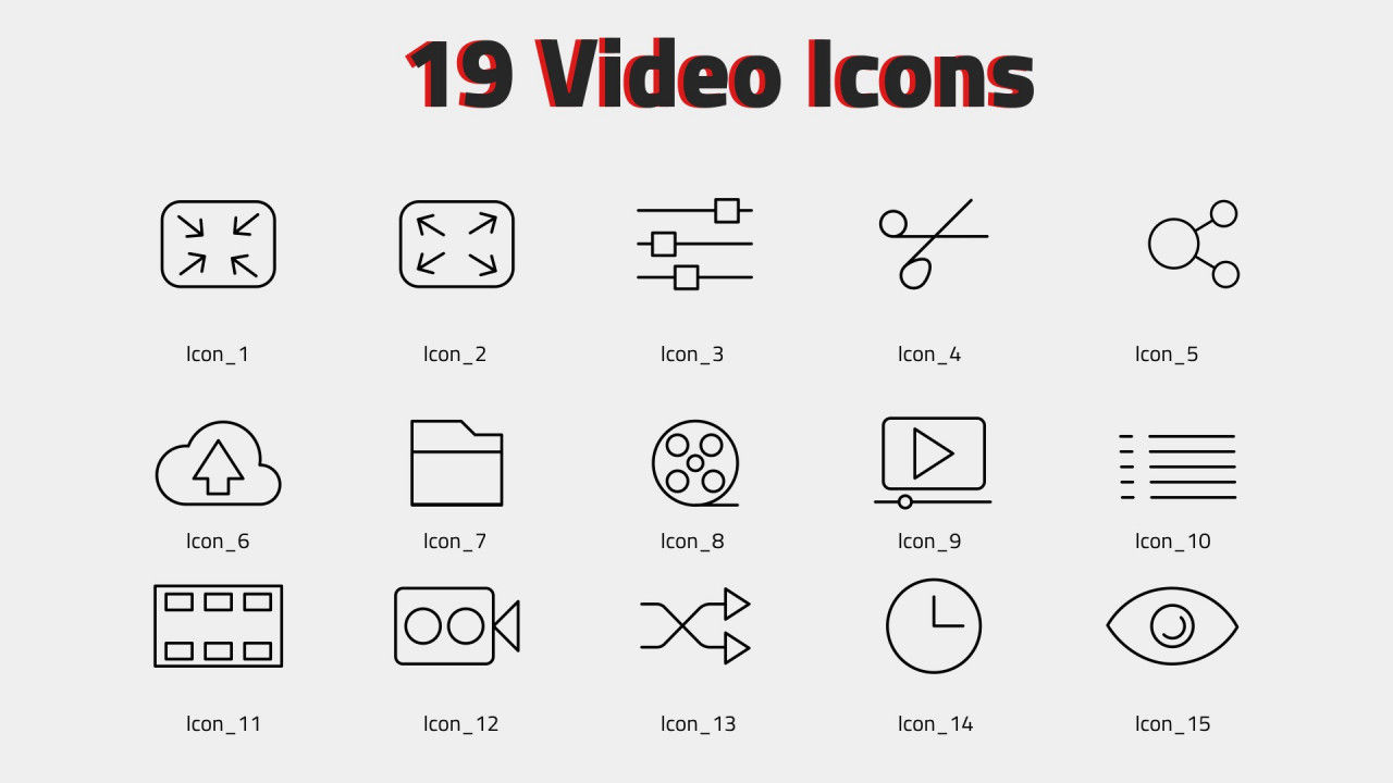 19个动态线条视频图标ae模板