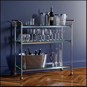 三层酒吧酒水移动小推车素材之家精选3D模型