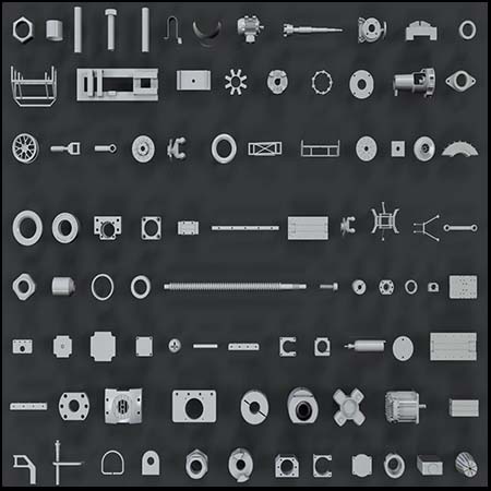 工业硬面螺帽螺丝零件素材之家精选3D模型