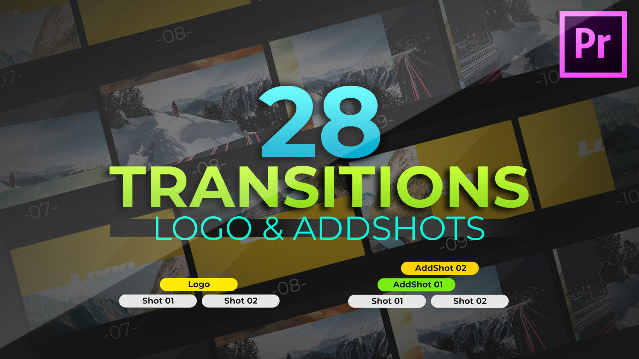 动态过渡的旅行Logo转换素材库推荐Pr模板