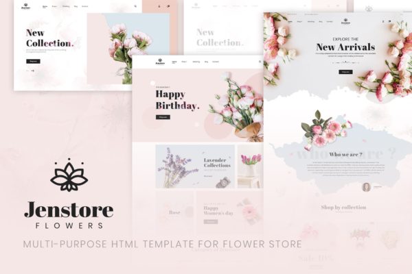 鲜花预订网上商城HTML模板素材库精选下载 JenStore | Flower Store HTML Template