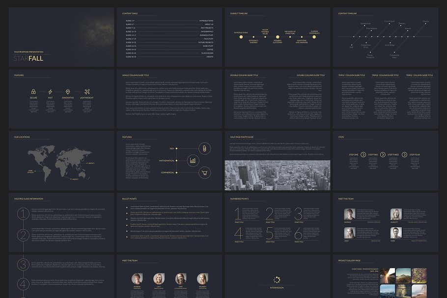 多用途 PPT 幻灯片模板 StarFall – Multipurpose Presentation插图(3)