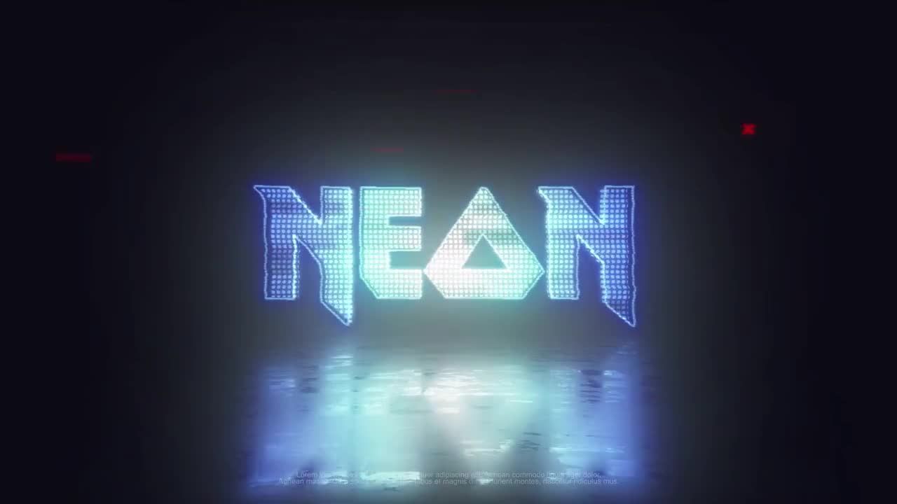 霓虹灯 Glitch logo产品宣传素材库精选AE模板
