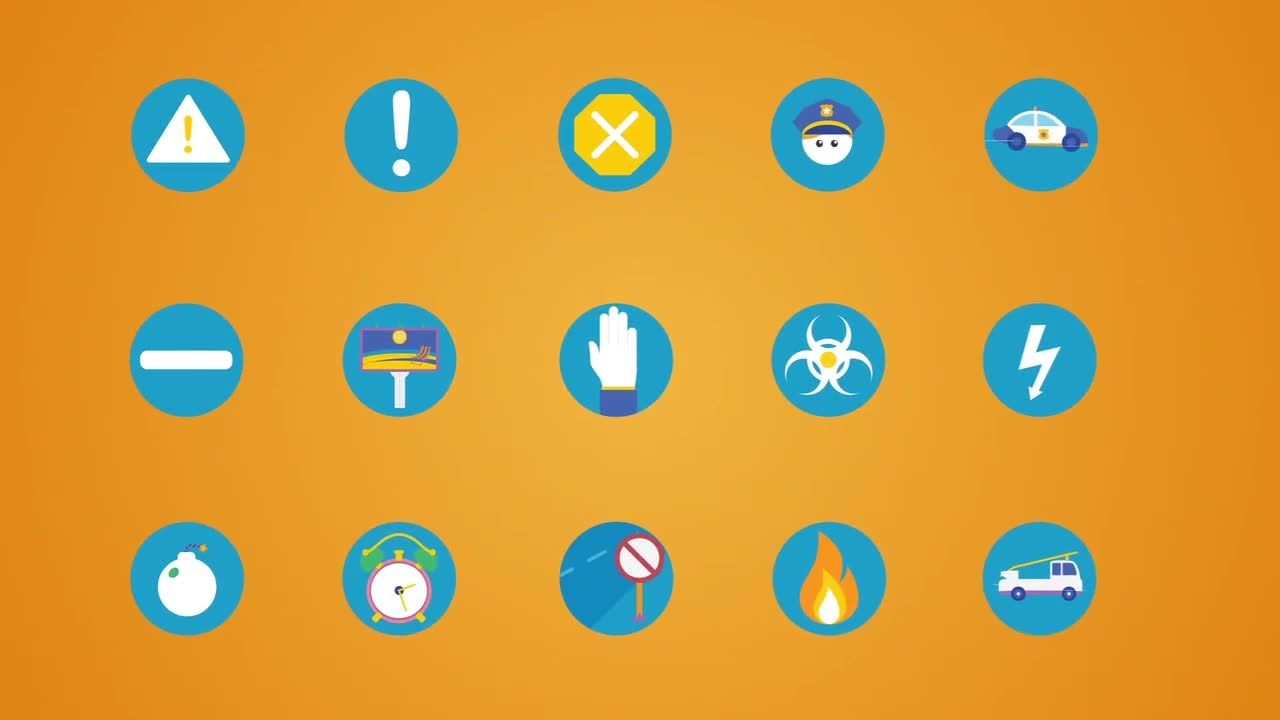 260个各种类别的平面动画图标素材库精选AE模板