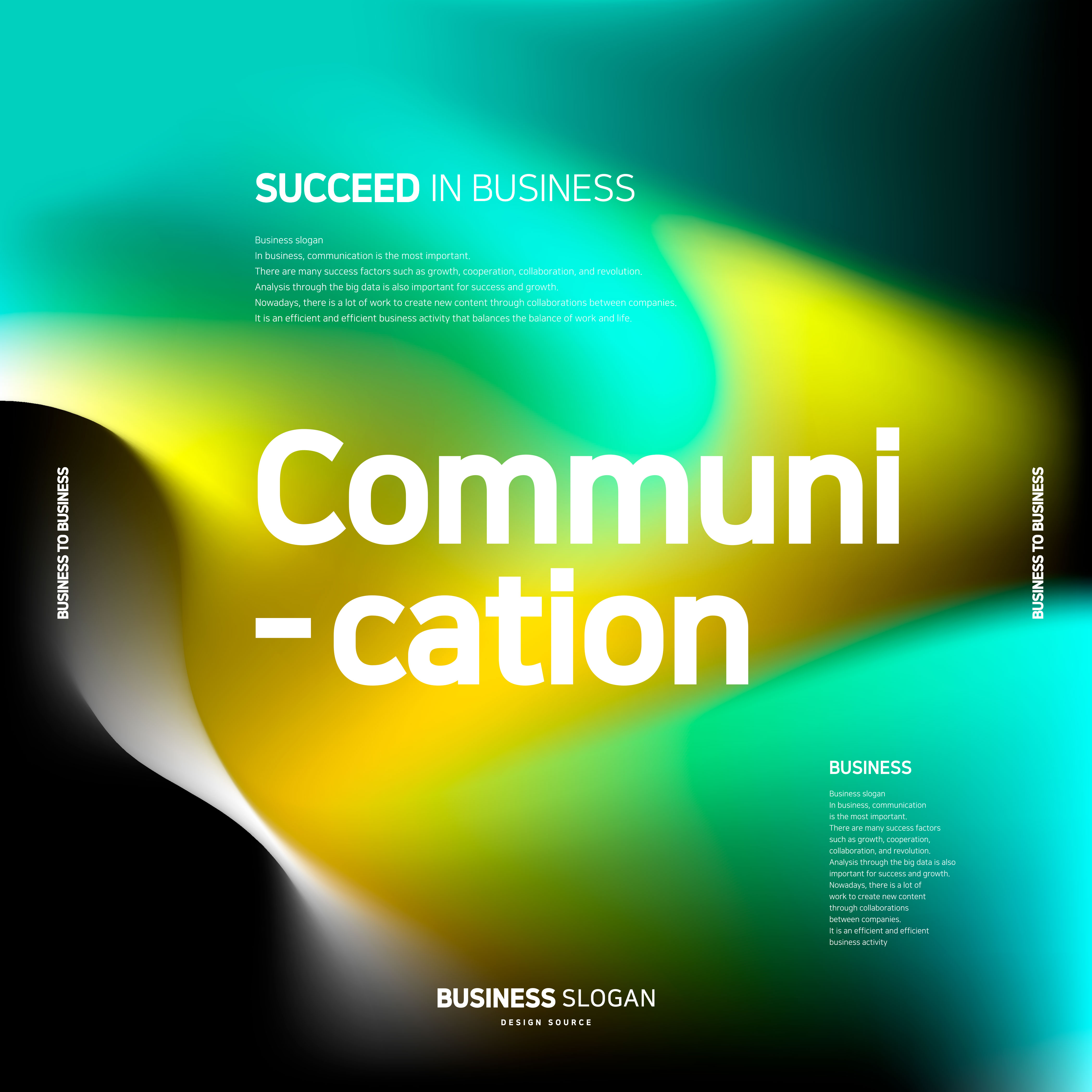 渐变彩色促销广告方形Banner模板套装[AI]插图(2)