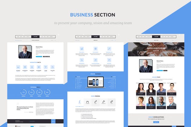 商业＆技术服务网站设计PSD模板素材库精选 Avalon — Business & Technology PSD Template插图(4)