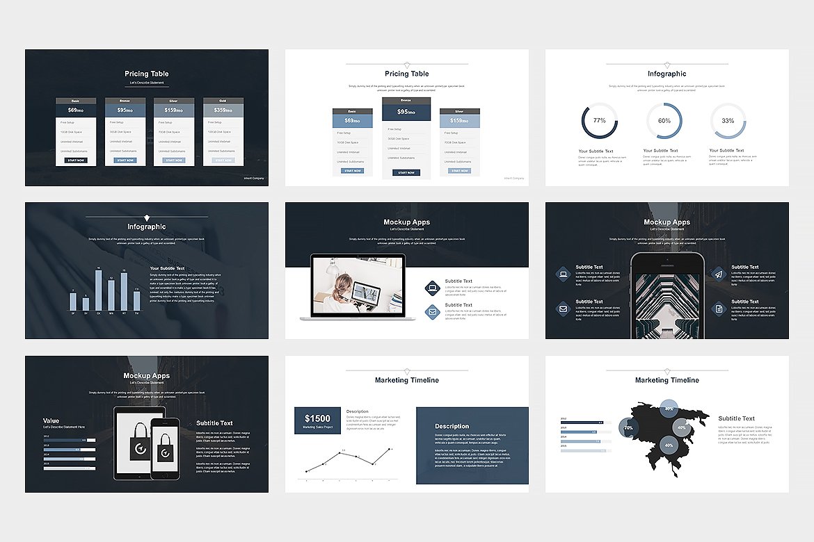 创意和极简主义的powerpoint演示插图(3)