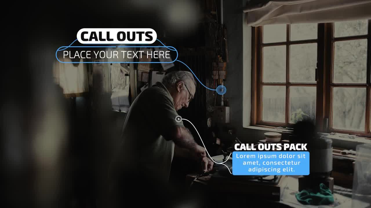 简单线条指示标注文字介绍素材库精选pr模板