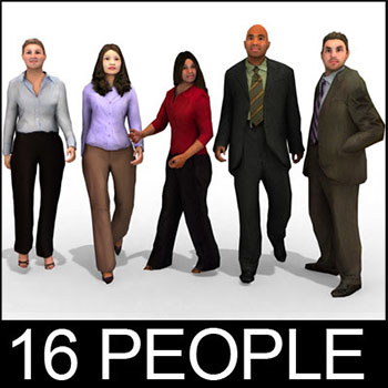 16款商务人物素材之家精选3D模型