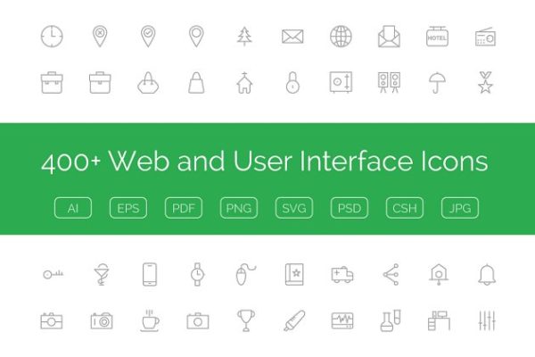 400多个网站用户交互界面图标 400+ Web and User Interface Icons