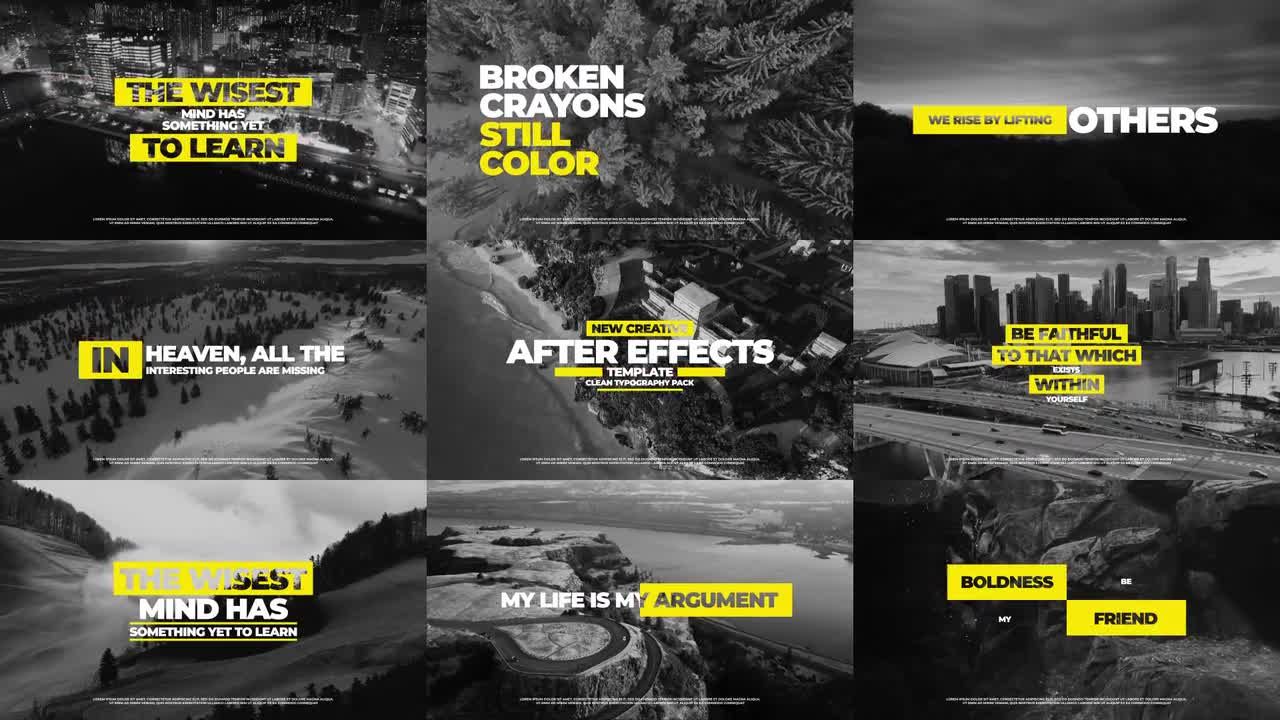 9个干净的版式标题素材库精选AE模板