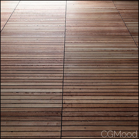 磨损的柚木地板 (PBR贴图)素材之家精选3D模型