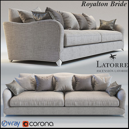 双人沙发和沙发靠枕3DMAX模型