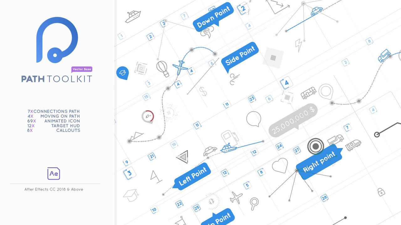 路径连线动画素材库精选AE模板