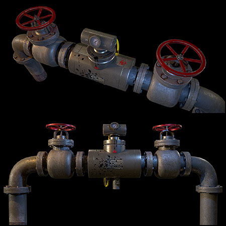 模块化带阀门的管道素材之家精选3D模型