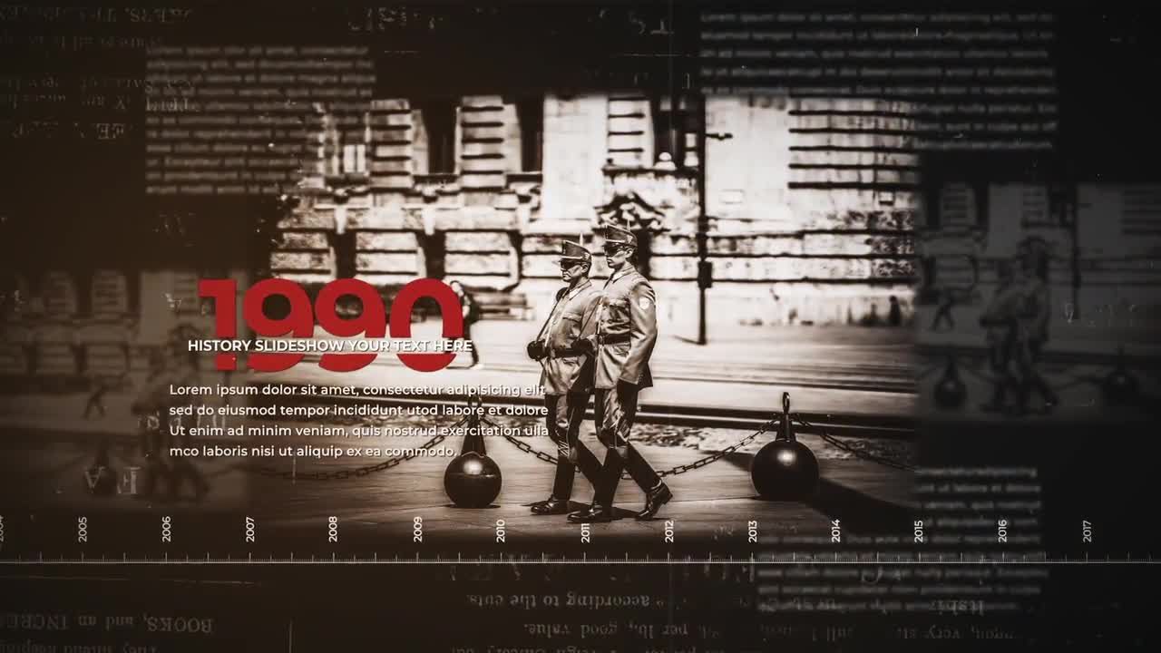 复古简单创意的历史幻灯片素材库精选AE模板