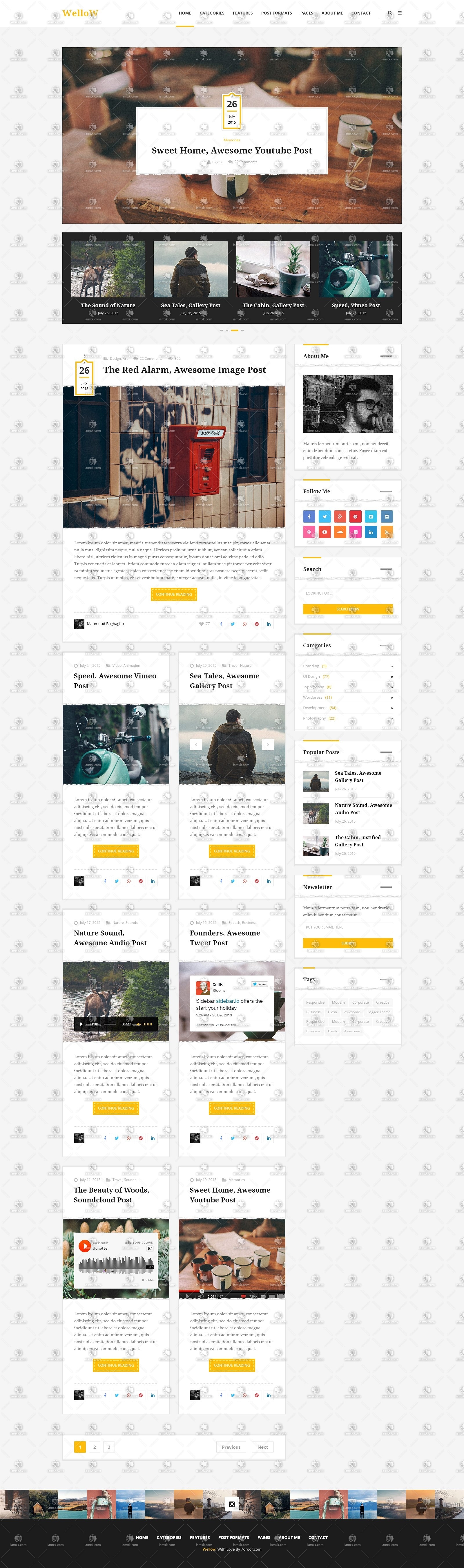 精致的响应式布局博客网页模版下载[PSD]插图(6)