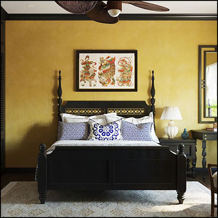 床电视椅子盆栽等组合卧室场景素材之家精选3D模型