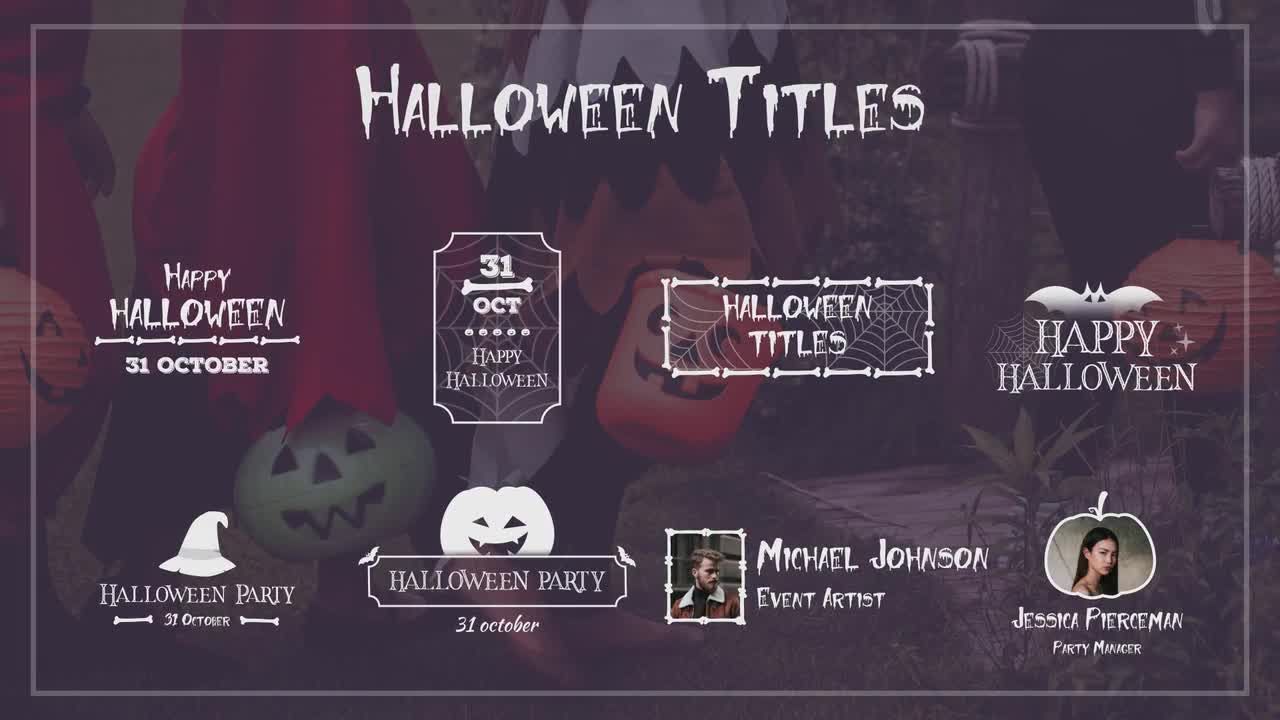 怪异的万圣节全屏标题动画素材库精选AE模板