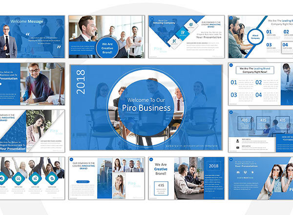 高端蓝色商业商务提案powerpoint幻灯片设计模板（ppt）