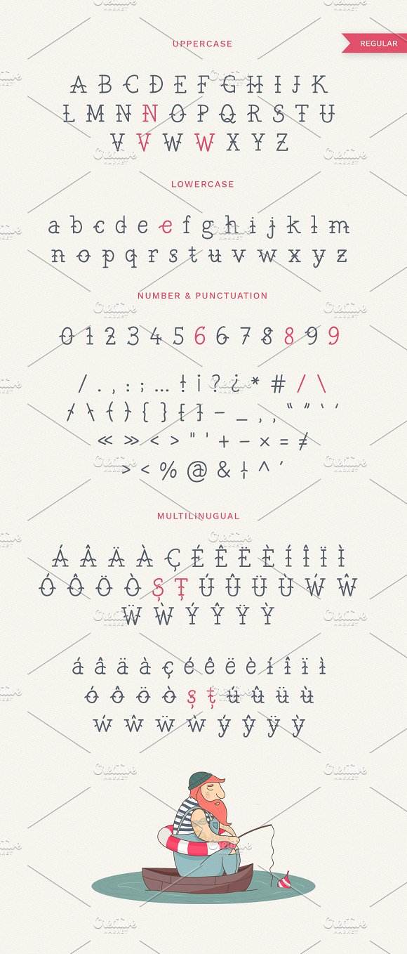 CreativeMarket The Bearded Sailor – Tattoo Font插图3